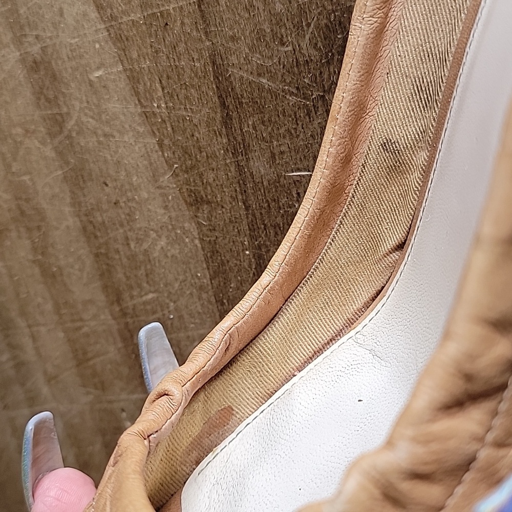 Coach Tan Leather Espadrille Wedge Sandals with Silver Ribbon - Picture 15 of 16